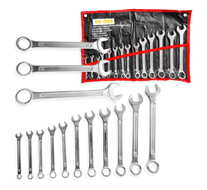 Set Llave Combinada 14 Piezas Cromado Set Llave Corona Color Negro