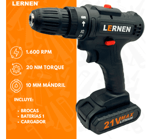 Pack Taladro Destornillador Inalámbrico 21v + Set 246 Brocas