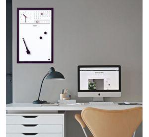 Pizarra Magnética Reloj 45x30 Marco Negro