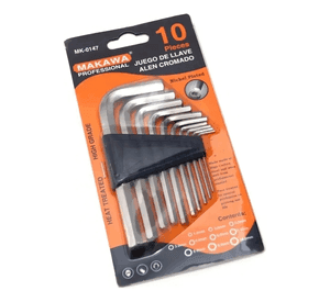 Set Juego Llave Allen Cromado 10 Piezas Makawa Mk-0147