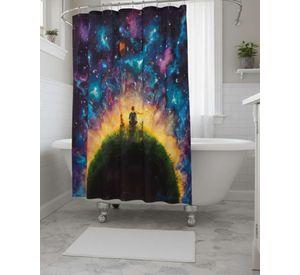 Juego de Cortina de Baño Tela Género + Forro Impermeable T40