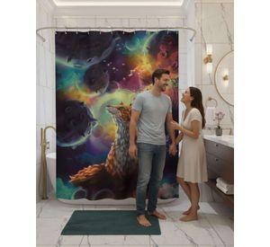 Cortina de Baño Tela Género + Forro Impermeable c32