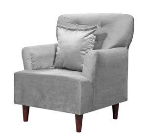 Poltrona  1c York  felpa  gris 75x55x92 cm