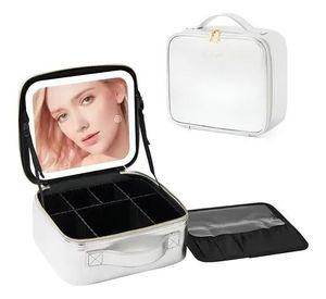 Neceser Estuches De Maquillaje Bolsa De Viaje Con Espejo Led