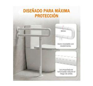Barra Seguridad Baño Discapacitados Acero Inox Muro Piso