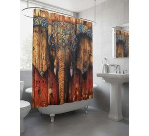 Cortina de Baño Tela Género + Forro Impermeable c05