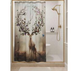Cortina de Baño Tela Género + Forro Impermeable c19