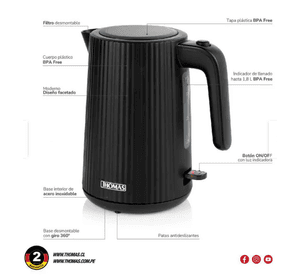 Hervidor THOMAS TH-4343N 1.8 Lts.2200 Watts