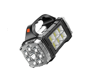 Linterna Foco Led Solar Multifuncion Xpe+8led+ 6cob Negro