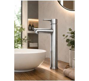 Monomando Llave Grifo Lavatorio Modern Inox Alto Marca Taumm