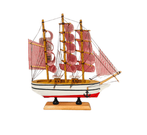 Decoración: Barco Velero De Madera 23cm