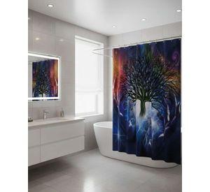 Cortina de Baño Tela Género + Forro Impermeable c16