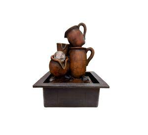 Fuente Agua Forma Jarro Marron Decoracion Hogar Lau
