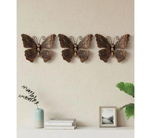 Set 3 Figuras Decorativas Mariposas Pared Vintage Jhn