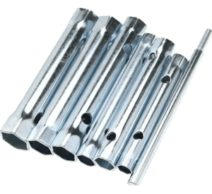 Set 6 Llave Plomero Trasera Tuerca Llave Bujía Llave Juego Plateado