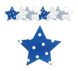 GUIRNALDA ESTRELLA GLITTER AZUL X1 UNI