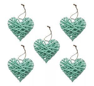 Set 5 Corazon Mimbre Corazon Colgante Hogar Nordico Lau