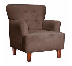 Poltrona York 1c Felpa  Chocolate 75x55x92 cm