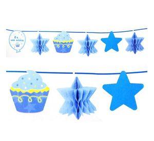 GUIRNALDA BABY SHOWER CUPCAKE/ESTRELLA CELESTE X1 UNI