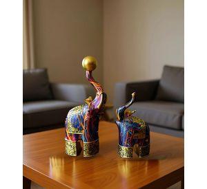 Set 2 Figura Decorativa Elefante Graffiti Colorido Hogar Jhn