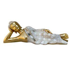 Figura Decorativa Estatua Buda Acostado Meditación Jhn