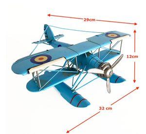 Avión A Escala, Biplano De Colección, Decoración Vintage