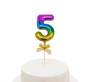 TOPPER TORTA NUMERAL MULTICOLOR #5