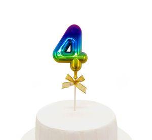 TOPPER TORTA NUMERAL MULTICOLOR #4