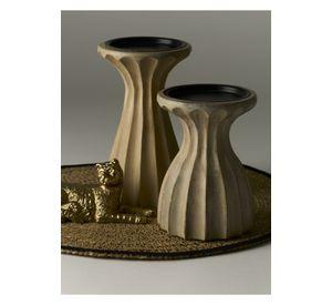 Candelabro Pequeño Madera Blanca Boho