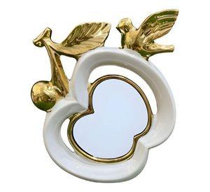 Figura Decorativa Adorno Diseño Pájaro Espejo Manzana Jhn