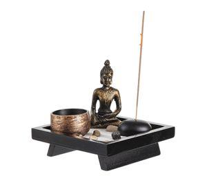 Buda de Estilo Zen con Porta Incienso y Porta Vela
