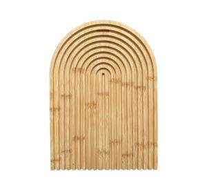 Tabla Decorativa De Bambú Arco Acanalada Charcutería Quesos