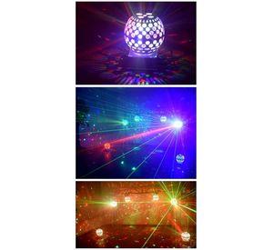 Bola Cristal Giratoria LED Sonido Estroboscópica Fiesta Lau