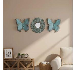 Set Decorativo Pared 3 Piezas Diseño Calado Mariposas Jhn