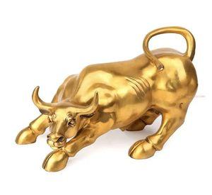 Figura De Toro Imponente Dorado Metálico, Estatuilla Oficina.