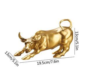 Figura De Toro Imponente Dorado Metálico, Estatuilla Oficina.