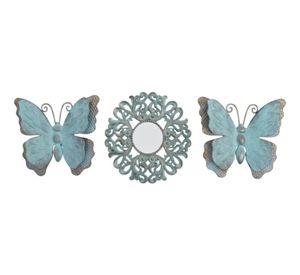 Set Decorativo Pared 3 Piezas Diseño Calado Mariposas Jhn