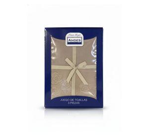 JUEGO TOALLA ANDES 3 PIEZAS ROSAS TAUPE