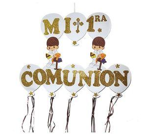 COLGANTE GOMA EVA MI 1RA COMUNION HOMBRE GRANDE 75X55 CM