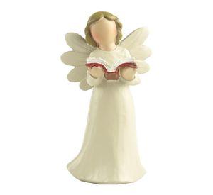 Figura de virgen con libro rojo en la mano