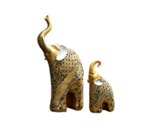 Set de elefantes decorativos tonos dorados