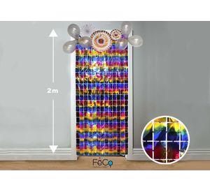 CORTINA METALICA CUADRITOS 1 X 2M ARCOIRIS
