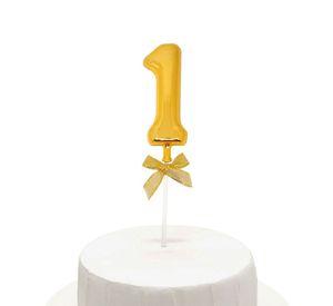 TOPPER TORTA NUMERAL DORADO 1