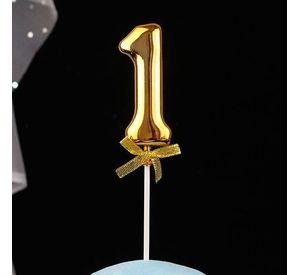 TOPPER TORTA NUMERAL DORADO 1