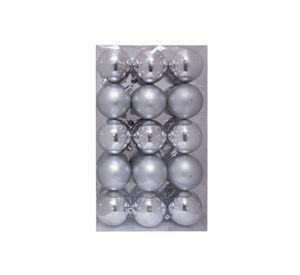 Set de 30 esferas de 6 cms color plata