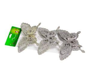 MARIPOSAS COLGANTES 3 UNIDADES PLATEADO