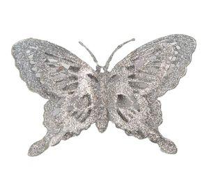 MARIPOSAS COLGANTES 3 UNIDADES PLATEADO