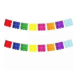 Banderines Mexicanos de Adorno, Decoración Fiestas y Eventos, de Papel (8 Banderitas)