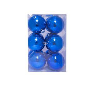Set de 12 esferas 6 cms color azul