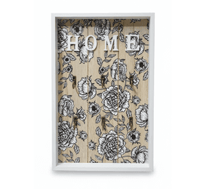Porta Llave Decorativo Madera 6 Ganchos De Pared
